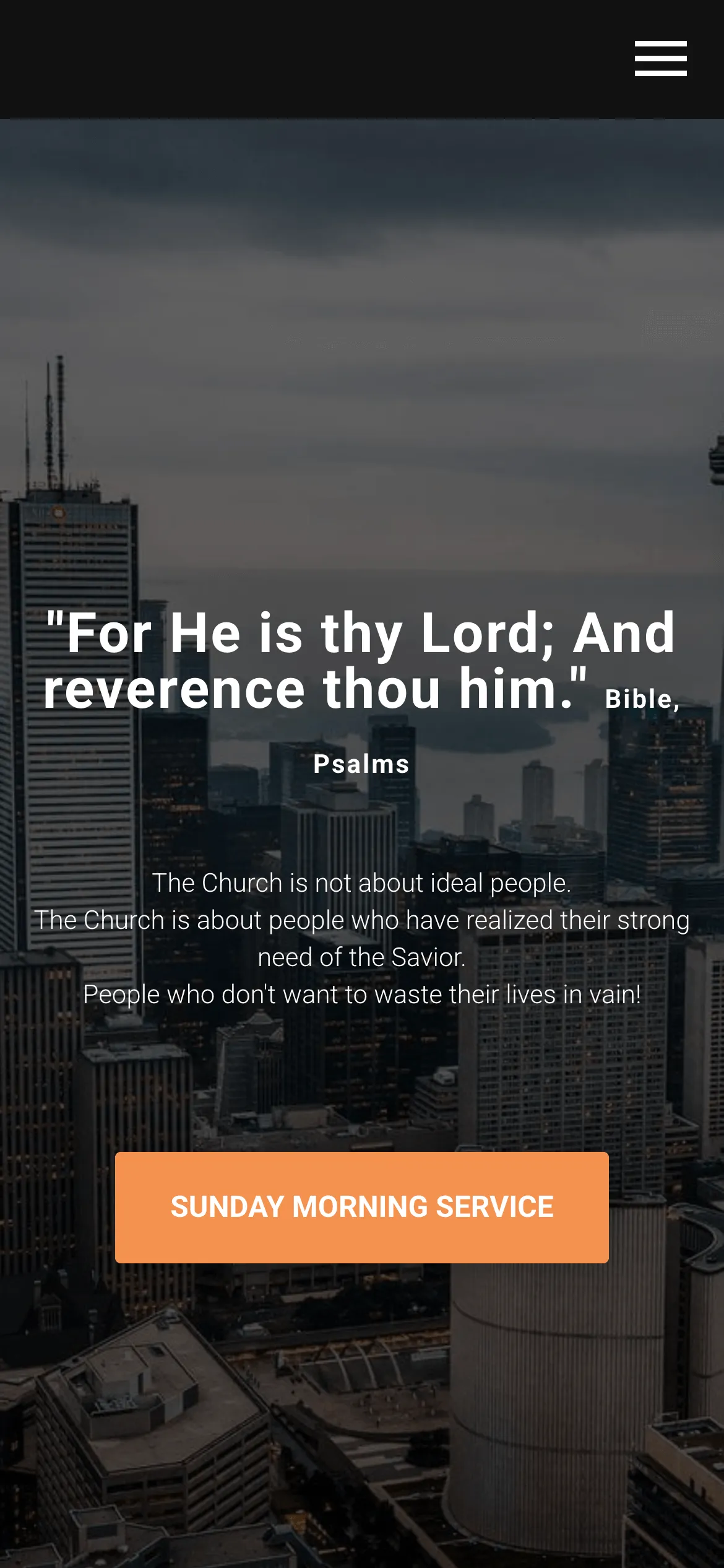 The new Church on Gladstone homepage on a phone